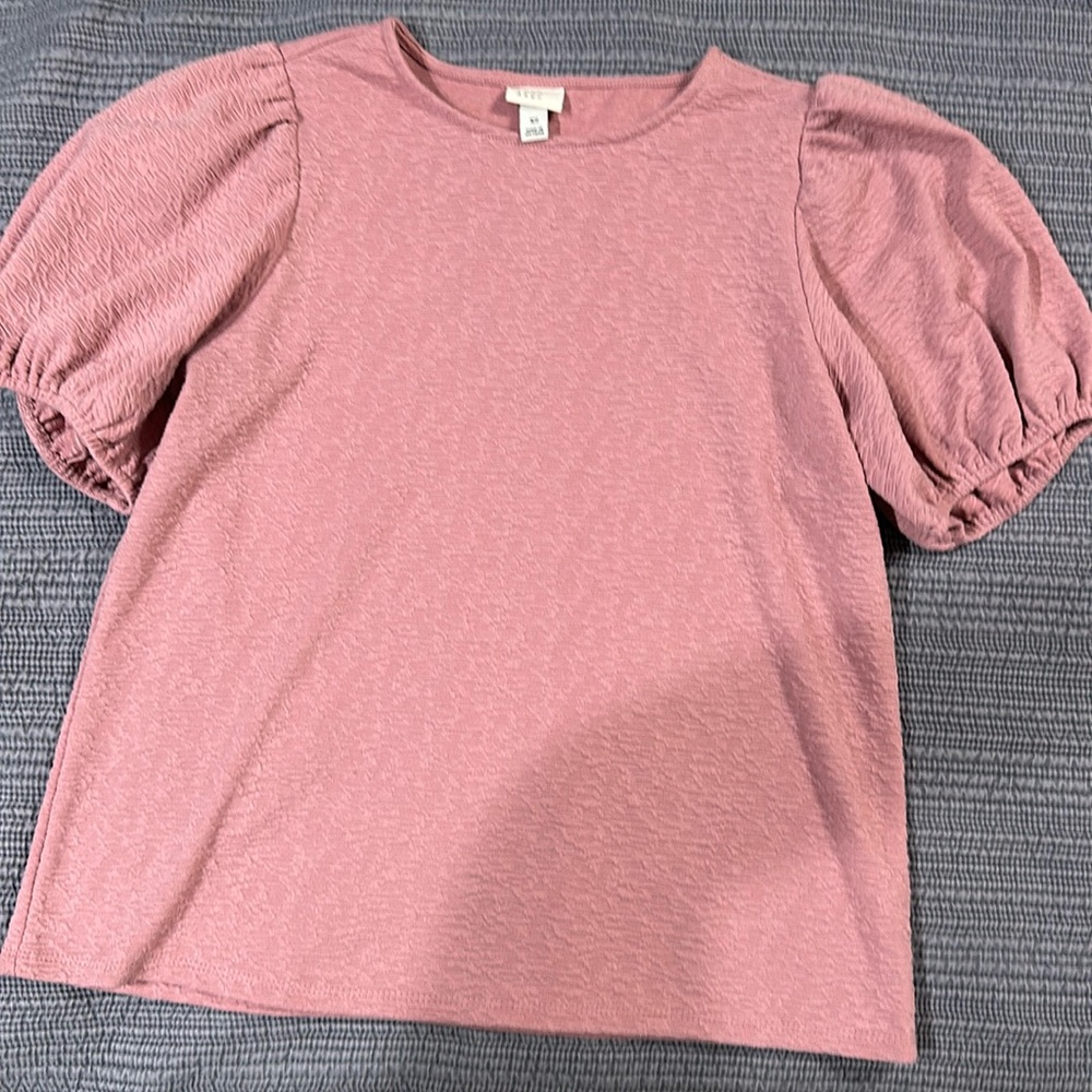 Dusty rose/pink A New Day puff sleeve blouse top